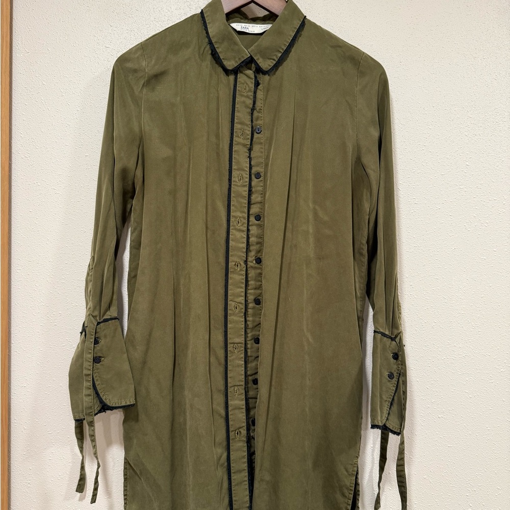 Zara Khaki Shirt Dress